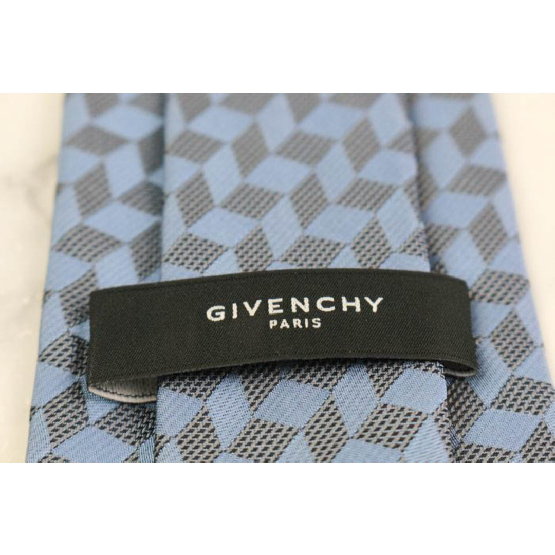 GIVENCHY(ジバンシィ)のジバンシィ ブランド ネクタイ 格子柄 パネル柄 シルク イタリア製 PO  メンズ ブルー GIVENCHY メンズのファッション小物(ネクタイ)の商品写真