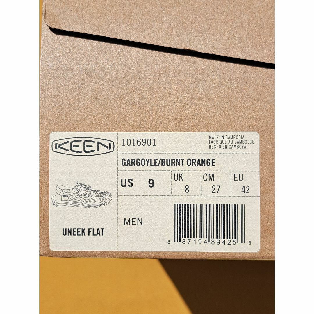 KEEN(キーン)のKEEN UNEEK FLAT 27,0cm GARGOYLE メンズの靴/シューズ(サンダル)の商品写真