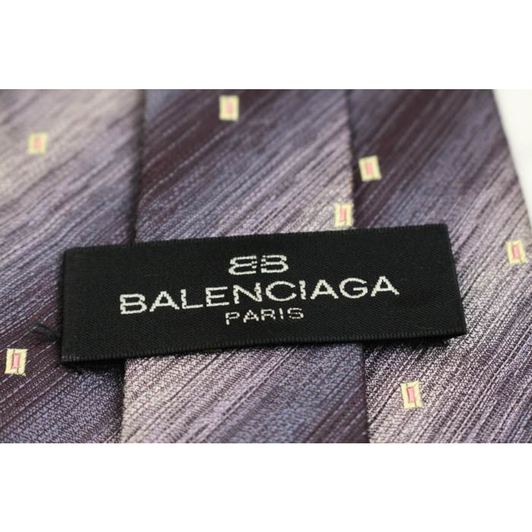 Balenciaga(バレンシアガ)のバレンシアガ ブランド ネクタイ ストライプ柄 小紋柄 シルク 韓国製 PO  メンズ パープル BALENCIAGA メンズのファッション小物(ネクタイ)の商品写真