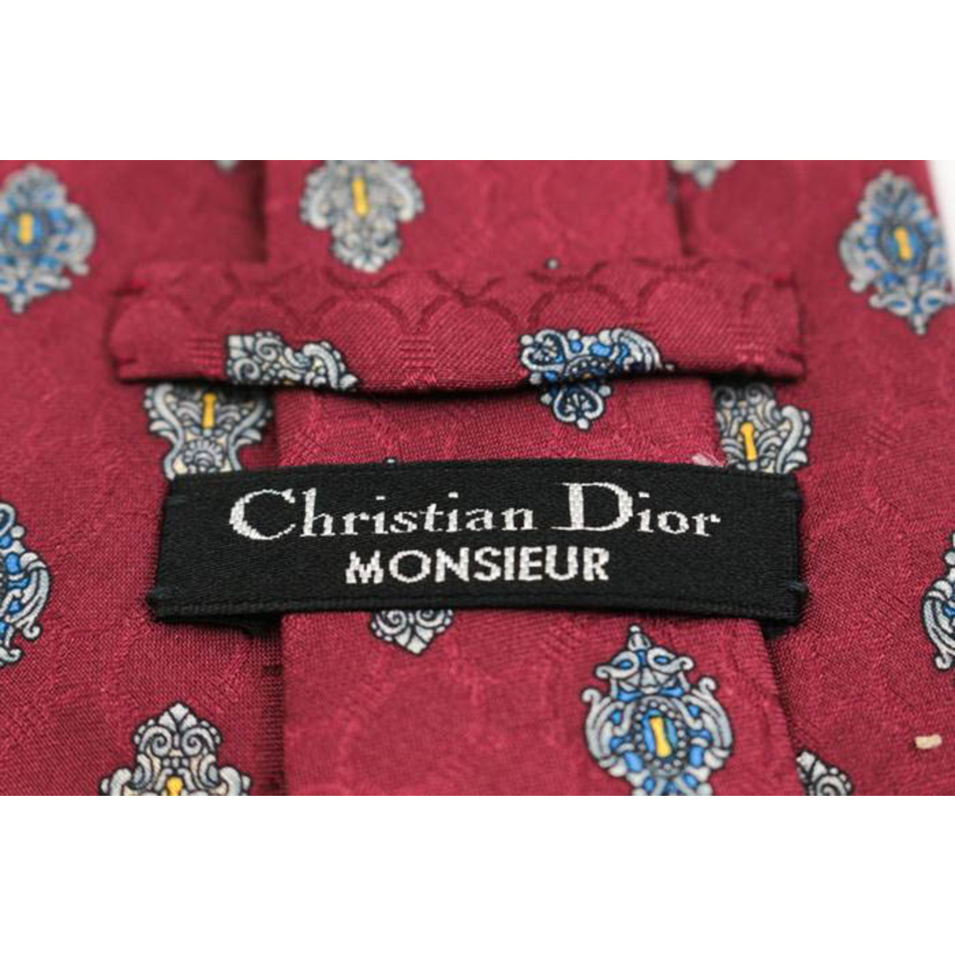 Christian Dior(クリスチャンディオール)のクリスチャンディオール ブランド ネクタイ 小紋柄 ドット 幾何学模様 シルク PO  メンズ レッド Christian Dior メンズのファッション小物(ネクタイ)の商品写真