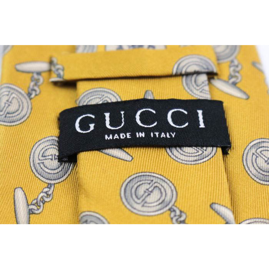 Gucci(グッチ)のグッチ ブランド ネクタイ クレスト紋章 ドット パネル柄 シルク イタリア製 PO  メンズ イエロー GUCCI メンズのファッション小物(ネクタイ)の商品写真