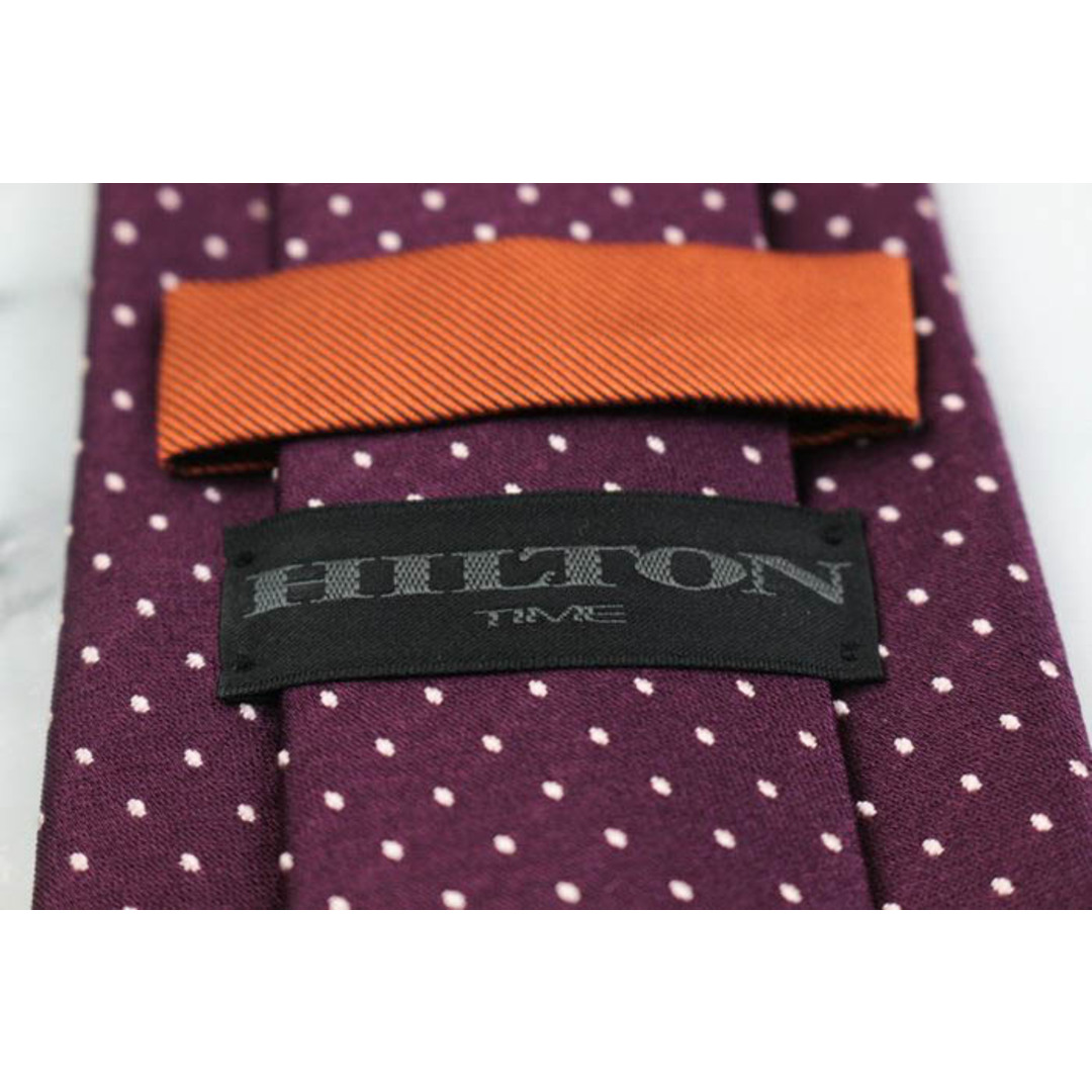 ヒルトン ブランド ネクタイ ドット シルク 日本製 PO  メンズ パープル HILTON メンズのファッション小物(ネクタイ)の商品写真