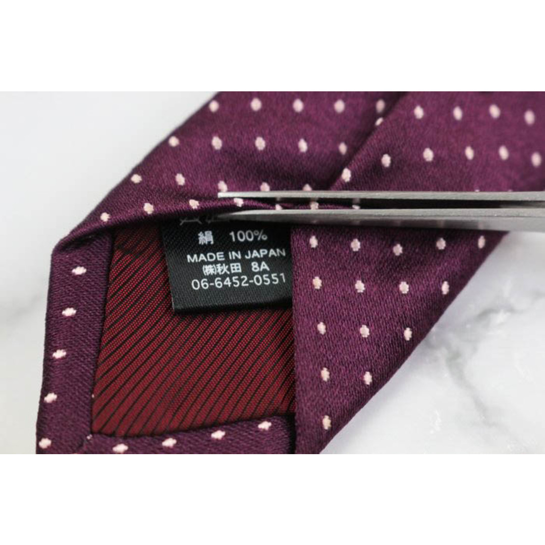 ヒルトン ブランド ネクタイ ドット シルク 日本製 PO  メンズ パープル HILTON メンズのファッション小物(ネクタイ)の商品写真