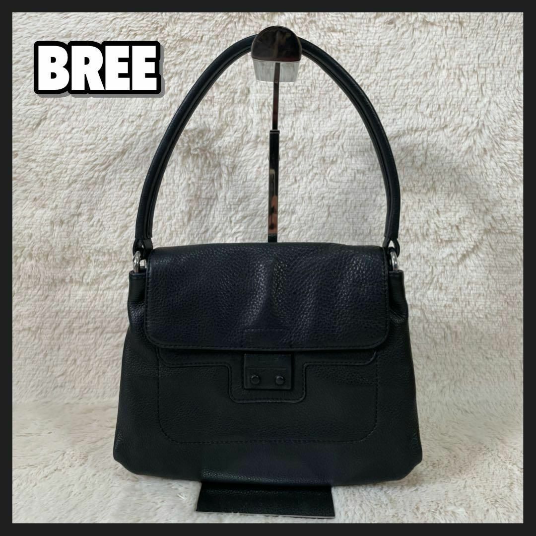 BREE(ブリー)の美品 BREE レザー ハンドバッグ 2way クラッチ ポーチ 本革 冠婚葬祭 レディースのバッグ(ハンドバッグ)の商品写真