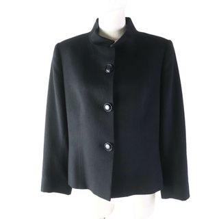 セリーヌ(celine)の極美品★CELINE セリーヌ ヴィンテージ カシミヤ100％ トリオンフボタン付 マオカラー ジャケット ブラック 黒 44 フランス製 レディース(その他)