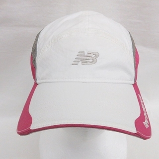 New Balance - ニューバランス ランニング キャップ 帽子 メッシュ 白 ホワイト ピンク F