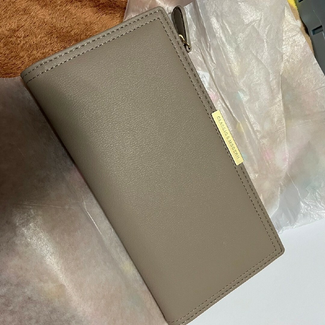 スリムウォレット　薄型　長財布　ポイントカード　収納　グレー レディースのファッション小物(財布)の商品写真