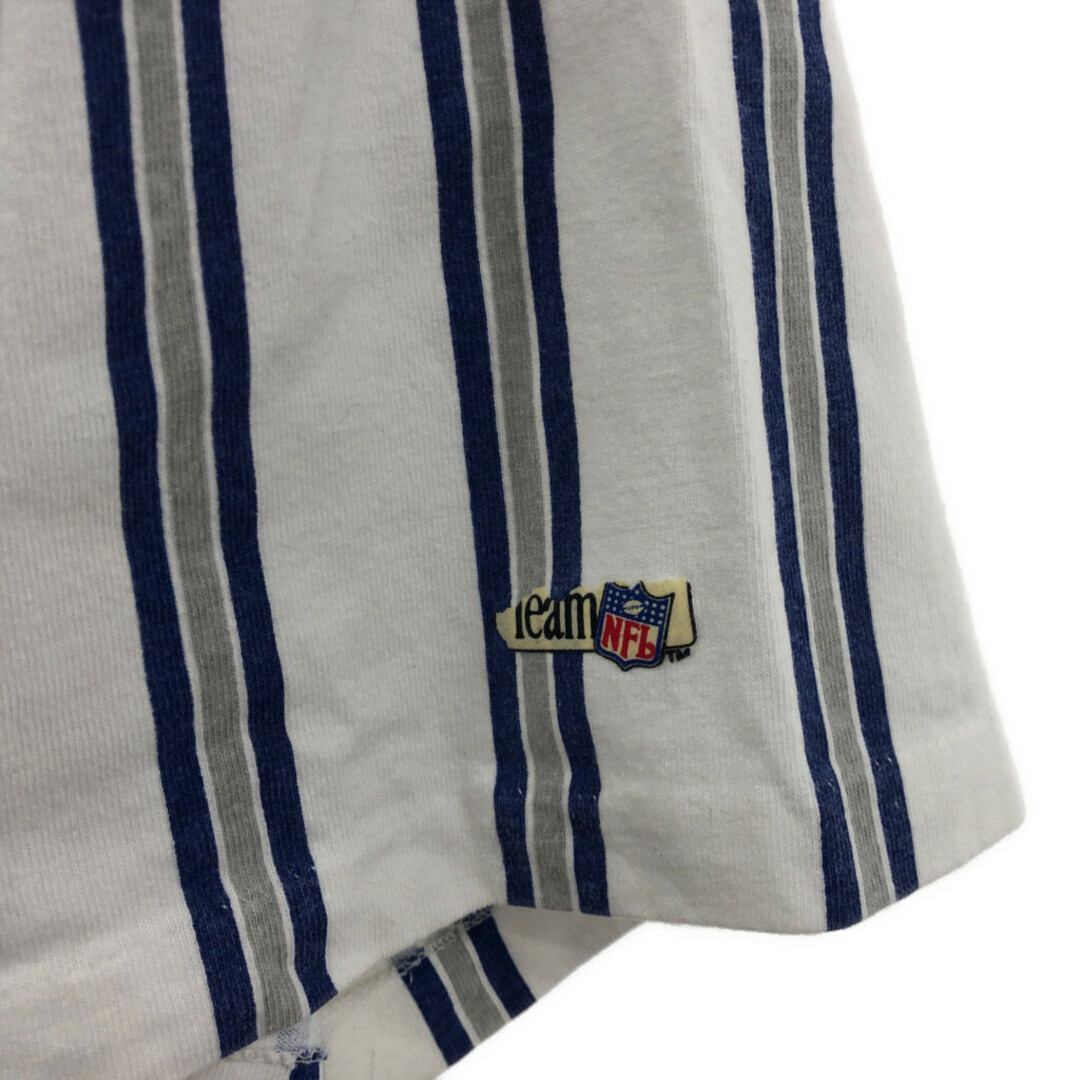 90年代 NFL ダラス・カウボーイズ 半袖Ｔシャツ プロチーム ストライプ ホワイト (メンズ XL) 中古 古着 Q6526 メンズのトップス(Tシャツ/カットソー(半袖/袖なし))の商品写真
