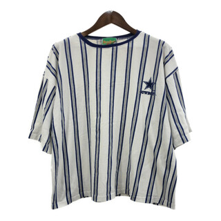 90年代 NFL ダラス・カウボーイズ 半袖Ｔシャツ プロチーム ストライプ ホワイト (メンズ XL) 中古 古着 Q6526(Tシャツ/カットソー(半袖/袖なし))