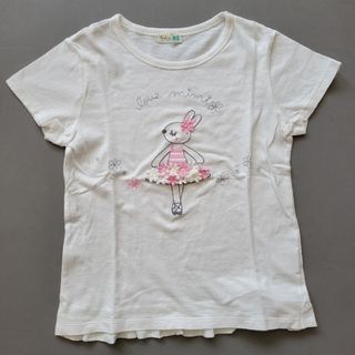 KP - 美品☆KPニットプランナー Tシャツ フリル バレリーナ お花 白 130