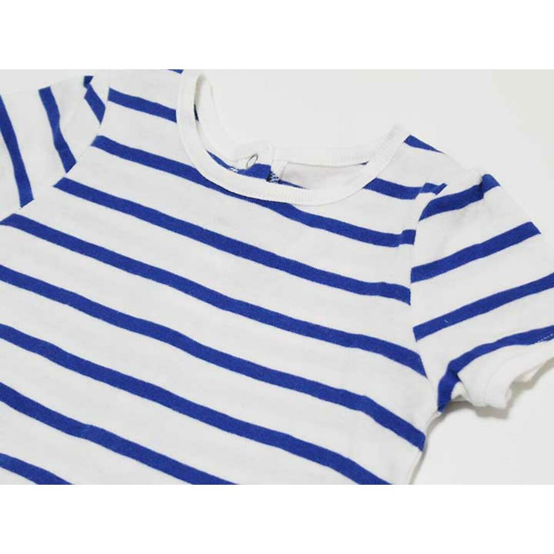 PETIT BATEAU(プチバトー)の【夏物 新入荷!】‡プチバトー/PETIT BATEAU‡74cm 半袖ワンピース 白×ブルー【中古】子供服 キッズ kids ベビー服 baby 女の子 夏 onepi 415042 キッズ/ベビー/マタニティのベビー服(~85cm)(ワンピース)の商品写真