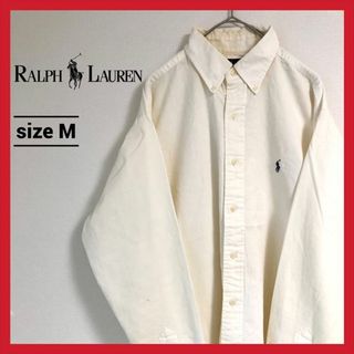 ラルフローレン(Ralph Lauren)の90s 古着 ラルフローレン BDシャツ 白シャツ 刺繍ロゴ M (シャツ)