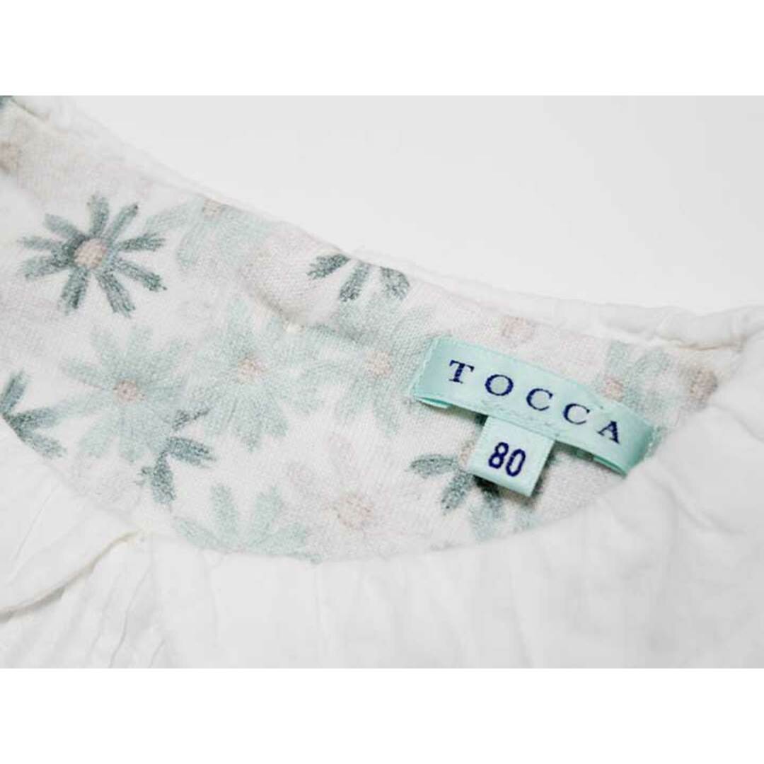 TOCCA BAMBINI(トッカバンビーニ)の【夏物 新入荷!】‡トッカ/TOCCA BAMBINI‡80cm ノースリーブワンピース/半袖ワンピース 白×グリーン【中古】子供服 キッズ kids ベビー服 baby 女の子 夏 onepi 415042 キッズ/ベビー/マタニティのベビー服(~85cm)(ワンピース)の商品写真