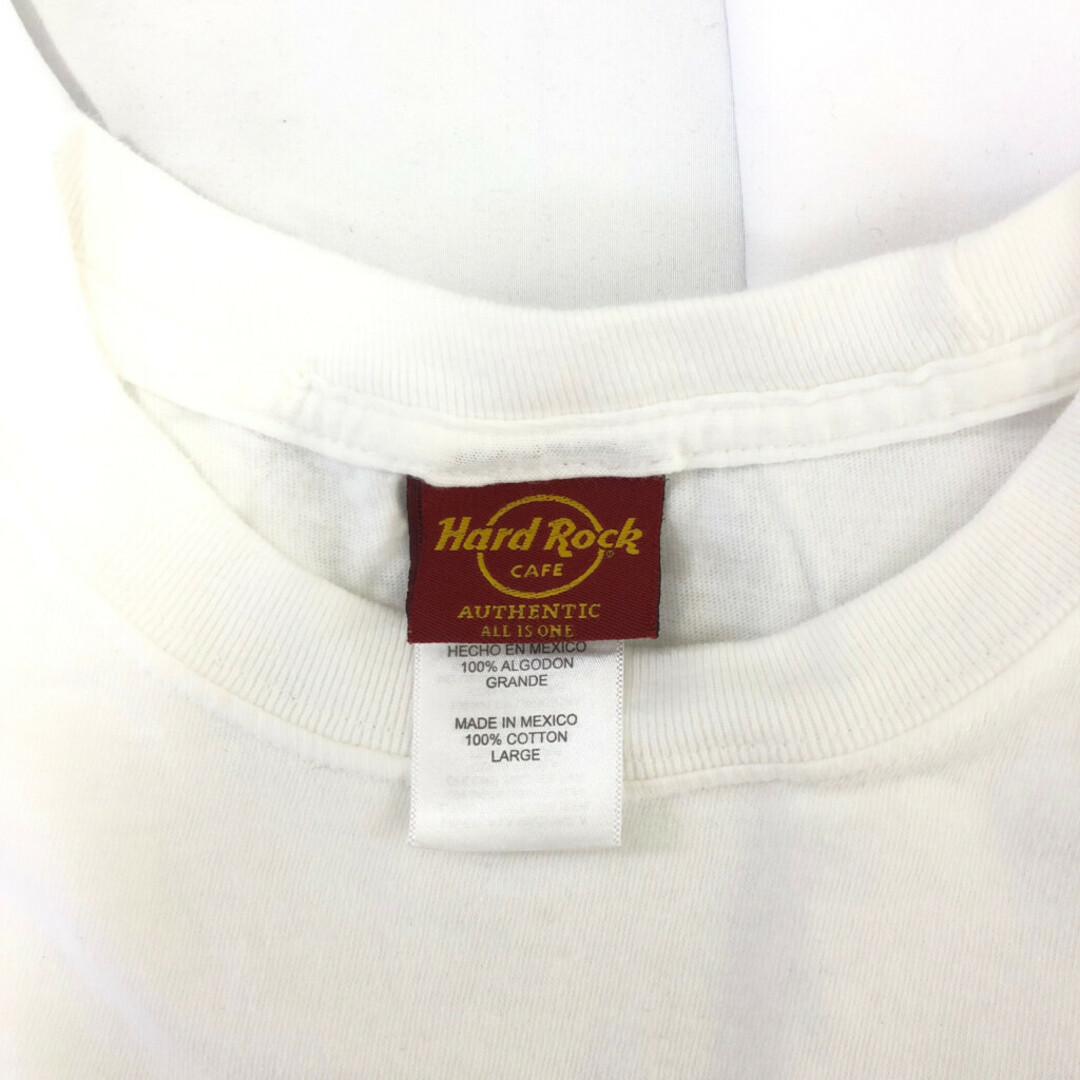 Hard Rock Cafe ハードロックカフェ バハマ 半袖Ｔシャツ ロゴ ホワイト (メンズ LARGE) 中古 古着 Q6527 メンズのトップス(Tシャツ/カットソー(半袖/袖なし))の商品写真