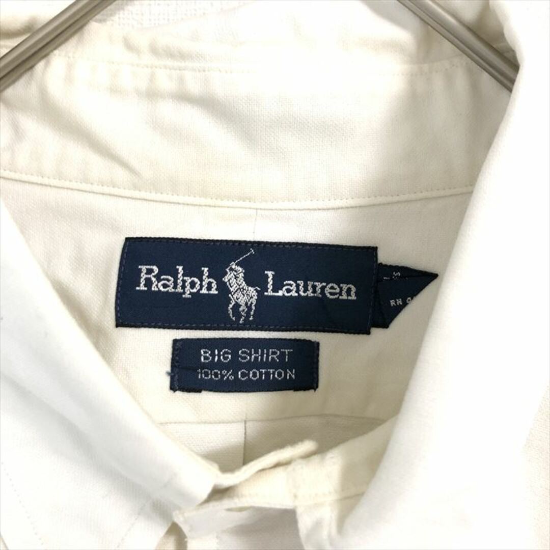 Ralph Lauren(ラルフローレン)の90s 古着 ラルフローレン 長袖シャツ 白シャツ 刺繍ロゴ L  メンズのトップス(シャツ)の商品写真