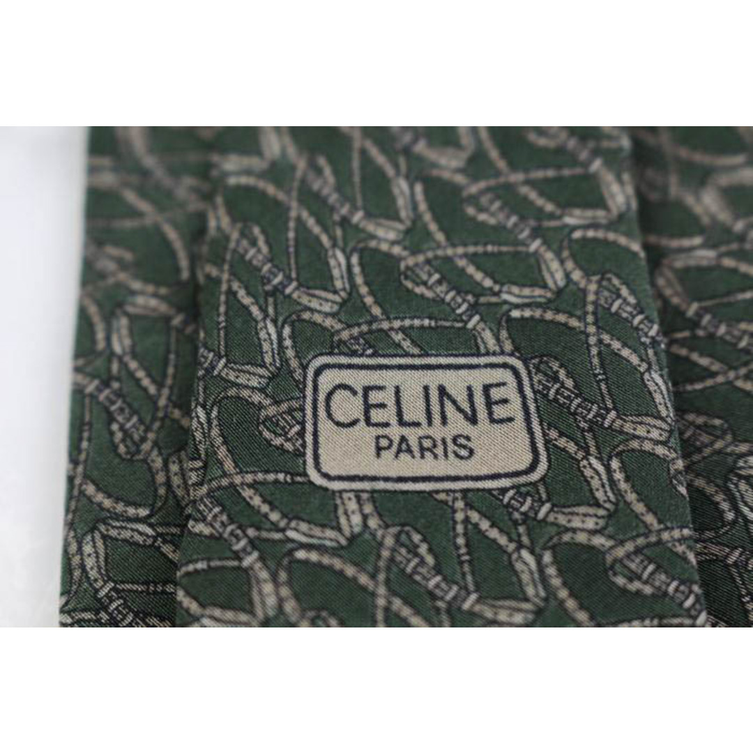 celine(セリーヌ)のセリーヌ ブランド ネクタイ マカダム ドット 格子柄 シルク スペイン製 PO  メンズ カーキ CELINE メンズのファッション小物(ネクタイ)の商品写真