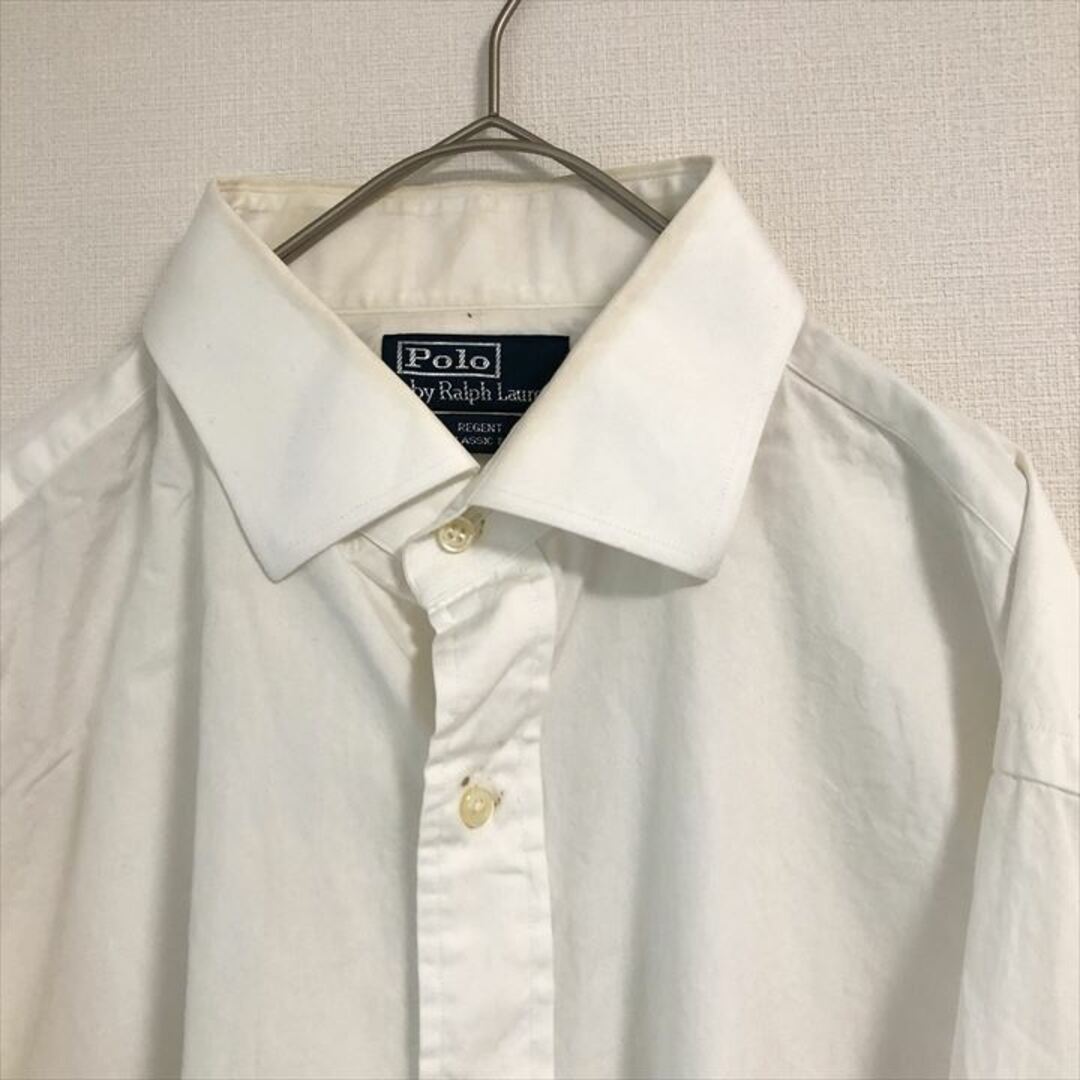 POLO RALPH LAUREN(ポロラルフローレン)の90s 古着 ポロラルフローレン 長袖シャツ 白シャツ ゆるダボ L  メンズのトップス(シャツ)の商品写真