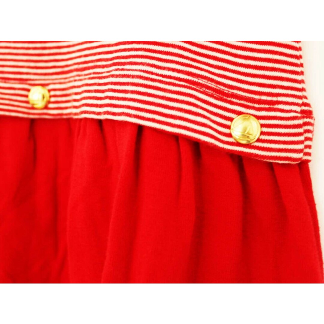 PETIT BATEAU(プチバトー)の【夏物 新入荷!】[プチバトー/PETIT BATEAU]81cm 半袖ワンピース 赤×白【中古】子供服 キッズ kids ベビー服 baby 女の子 夏 onepi 415042 キッズ/ベビー/マタニティのベビー服(~85cm)(ワンピース)の商品写真