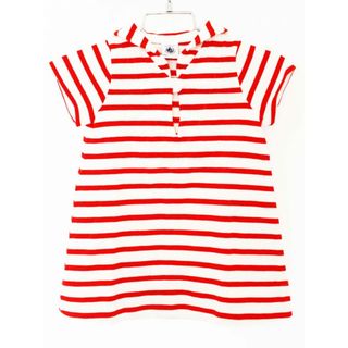 プチバトー(PETIT BATEAU)の【夏物 新入荷!】[プチバトー/PETIT BATEAU]74cm 半袖ワンピース 白×赤【中古】子供服 キッズ kids ベビー服 baby 女の子 夏 onepi 415042(ワンピース)