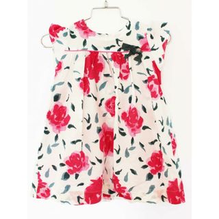 プチバトー(PETIT BATEAU)の【夏物 新入荷!】[プチバトー/PETIT BATEAU]81cm 半袖ワンピース 白×ピンク【中古】子供服 キッズ kids ベビー服 baby 女の子 夏 onepi 415042(ワンピース)