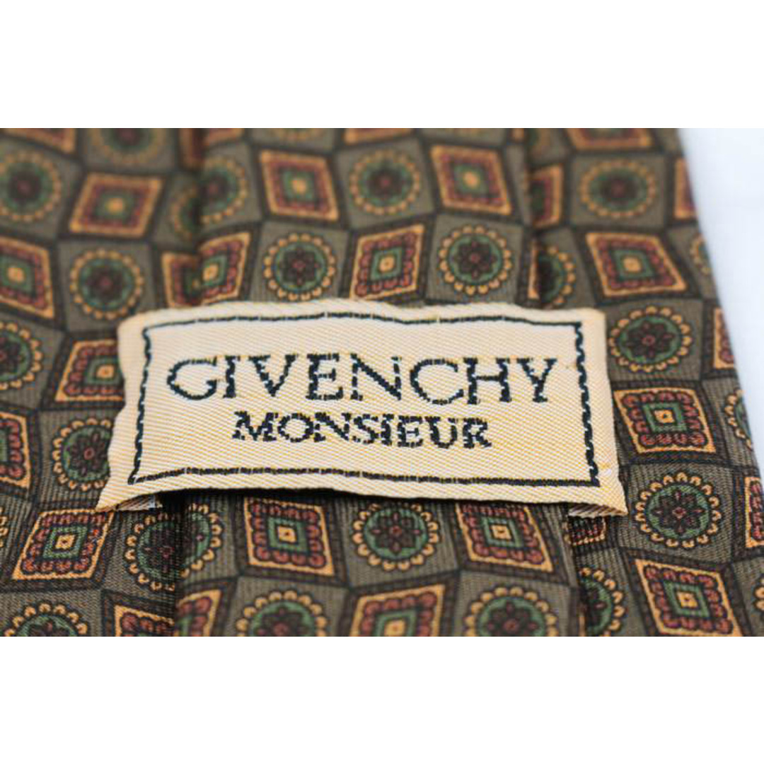 GIVENCHY(ジバンシィ)のジバンシィ ブランド ネクタイ 小紋柄 幾何学模様 シルク PO  メンズ カーキ GIVENCHY メンズのファッション小物(ネクタイ)の商品写真