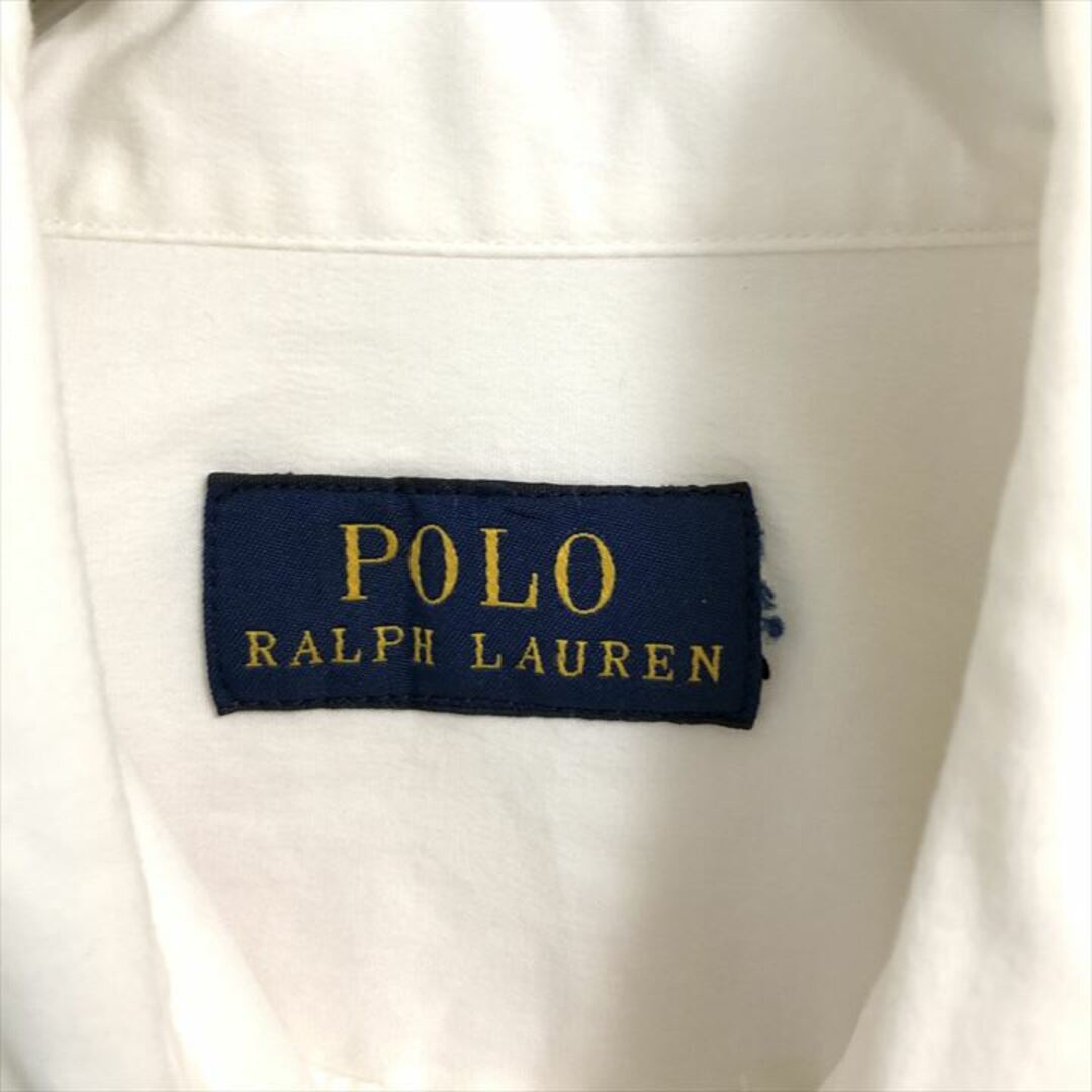 POLO RALPH LAUREN(ポロラルフローレン)の90s 古着 ポロラルフローレン 長袖シャツ 白シャツ レディースS レディースのトップス(シャツ/ブラウス(長袖/七分))の商品写真