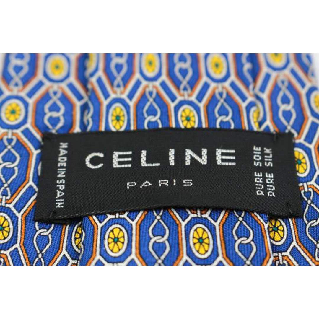 celine(セリーヌ)のセリーヌ ブランド ネクタイ 小紋柄 格子柄 シルク スペイン製 PO  メンズ ネイビー CELINE メンズのファッション小物(ネクタイ)の商品写真