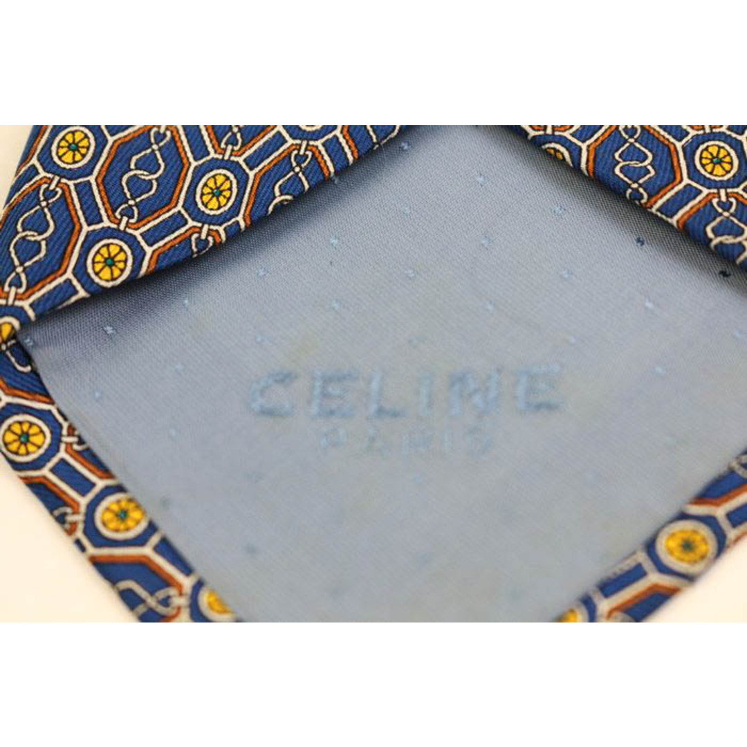 celine(セリーヌ)のセリーヌ ブランド ネクタイ 小紋柄 格子柄 シルク スペイン製 PO  メンズ ネイビー CELINE メンズのファッション小物(ネクタイ)の商品写真