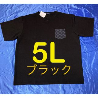 和柄 (ブラック)ビッグ半袖Tシャツ メンズ大きいサイズ 5L (Tシャツ/カットソー(半袖/袖なし))