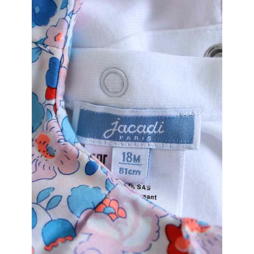 Jacadi(ジャカディ)の【夏物 新入荷!】†ジャカディ/jacadi†81cm(18M) ボディスーツ/ロンパース 白 リバティ【中古】子供服 キッズ kids  ベビー服 baby 女の子 夏 tops 015042 キッズ/ベビー/マタニティのベビー服(~85cm)(カバーオール)の商品写真