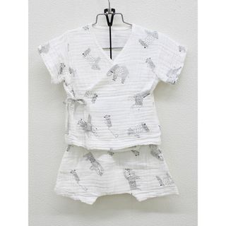 ベベ(BeBe)の【夏物 新入荷!】▲ベベ/BeBe▲70-90cm(ベビーフリー) 半袖ガーゼカシュクールスーツ/上下セット 白【中古】子供服 キッズ kids ベビー服 baby 男の子 女の子 夏 tops bottoms 315042(その他)