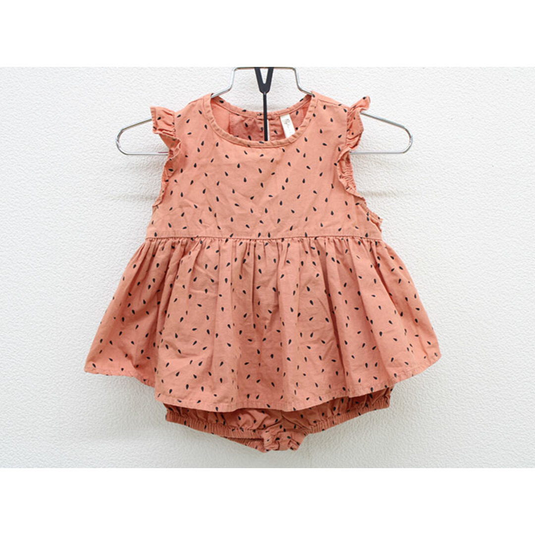 【夏物 新入荷!】▲ライリーアンドクルー/Rylee + Cru▲80-85/90cm(12-18m/2T) 半袖/フリル袖ブラウス/シャツ＆ショートパンツ/短パンセット コーラルオレンジ【中古】子供服 キッズ kids ベビー服 baby 女の子 夏 tops bottoms 315042 キッズ/ベビー/マタニティのベビー服(~85cm)(その他)の商品写真