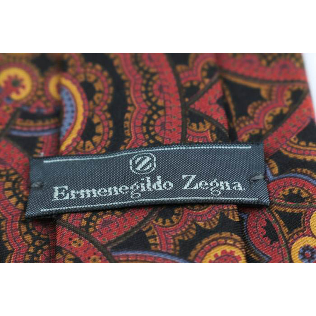 Ermenegildo Zegna(エルメネジルドゼニア)のエルメネジルドゼニア ブランド ネクタイ 総柄 幾何学模様 シルク PO  メンズ ブラック Ermenegildo Zegna メンズのファッション小物(ネクタイ)の商品写真