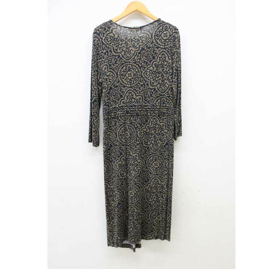 Weekend Max Mara(ウィークエンドマックスマーラ)の【春物新入荷】■Weekend Max Mara/ウイークエンドマックスマーラ■総柄ワンピース/長袖/ミモレ丈 ブラウン×ブラック/茶色×黒 レディース S【中古】春夏 onepi 805042 レディースのワンピース(その他)の商品写真