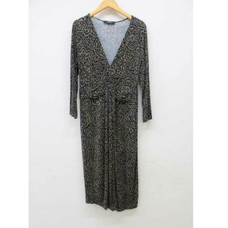 ウィークエンドマックスマーラ(Weekend Max Mara)の【春物新入荷】■Weekend Max Mara/ウイークエンドマックスマーラ■総柄ワンピース/長袖/ミモレ丈 ブラウン×ブラック/茶色×黒 レディース S【中古】春夏 onepi 805042(その他)