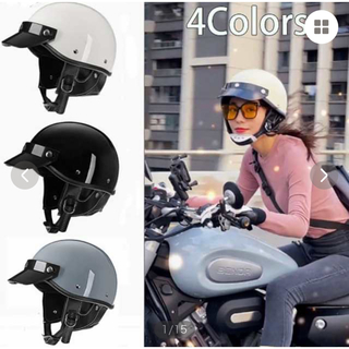 新品　人気レトロ　ヴィンテージ　ポリヘル　ヘルメット　サイズMとL 4色　(ヘルメット/シールド)