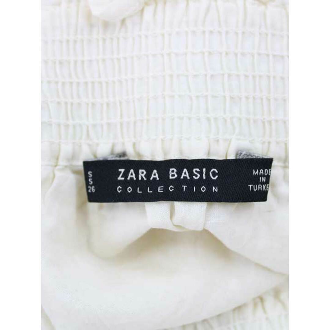 ZARA(ザラ)の【夏物 新入荷】★ZARA/ザラ★ギャザーブラウスチュニック/かわいい/フェミニン/カジュアル/チュニック/膝上丈/半袖 アイボリー/生成 レディース S【中古】夏 315042 レディースのワンピース(その他)の商品写真