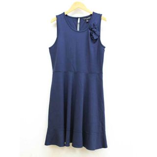 Banana Republic - 【夏物 新入荷】★Banana Republic/バナナリパブリック★リボンモチーフカットソーワンピース/オシャレ/シンプル/ワンピース/ミディ丈/ノースリーブ ネイビー/紺 レディース 4【中古】夏 315042