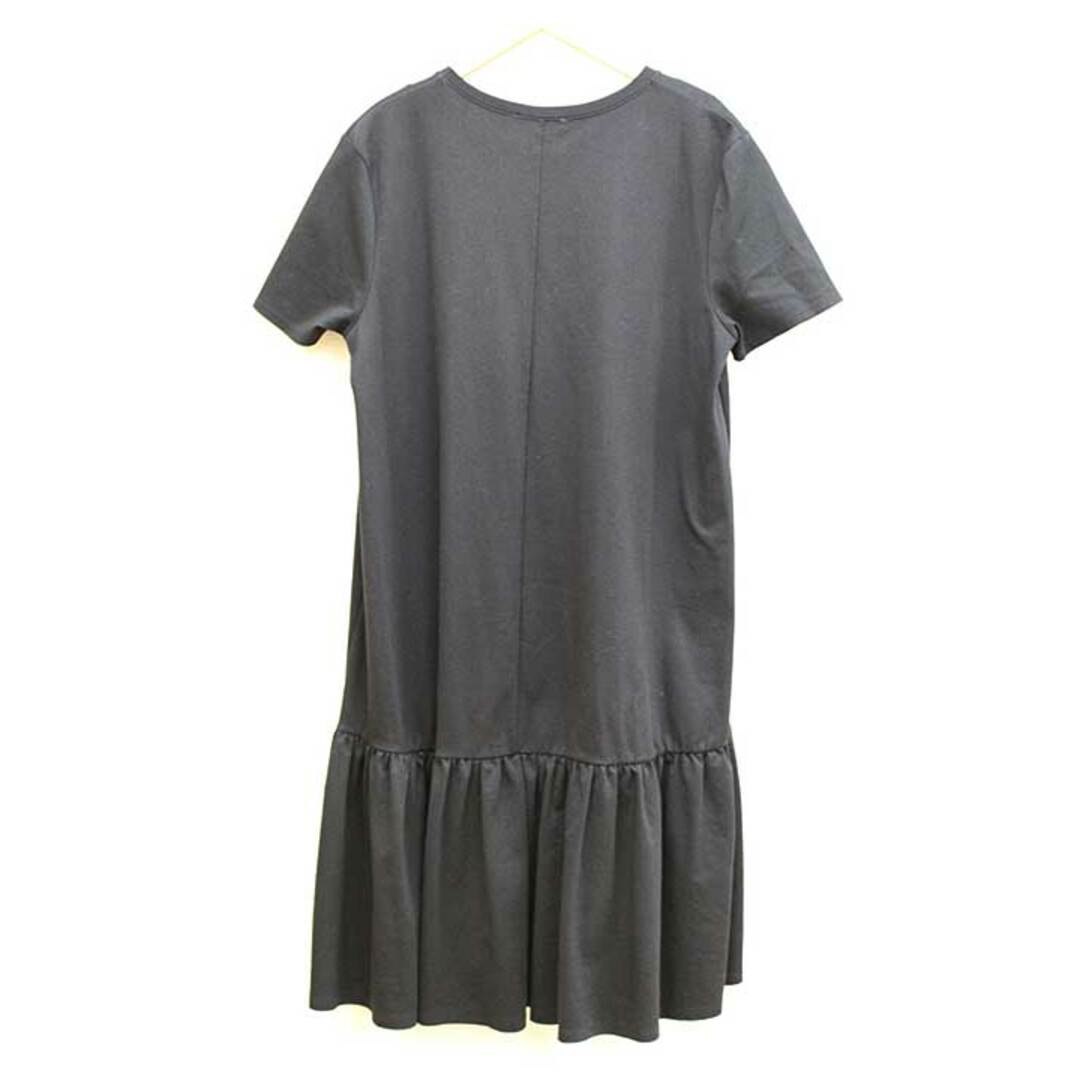 ZARA(ザラ)の【夏物 新入荷】★ZARA/ザラ★裾フリルカットソーワンピース/かわいい/カジュアル/ワンピース/ミディ丈/半袖 ブラック/黒 レディース L【中古】夏 315042 レディースのワンピース(その他)の商品写真