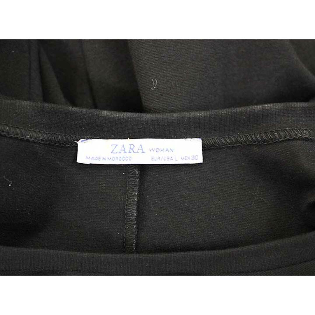 ZARA(ザラ)の【夏物 新入荷】★ZARA/ザラ★裾フリルカットソーワンピース/かわいい/カジュアル/ワンピース/ミディ丈/半袖 ブラック/黒 レディース L【中古】夏 315042 レディースのワンピース(その他)の商品写真