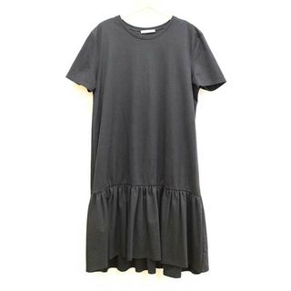 ザラ(ZARA)の【夏物 新入荷】★ZARA/ザラ★裾フリルカットソーワンピース/かわいい/カジュアル/ワンピース/ミディ丈/半袖 ブラック/黒 レディース L【中古】夏 315042(その他)