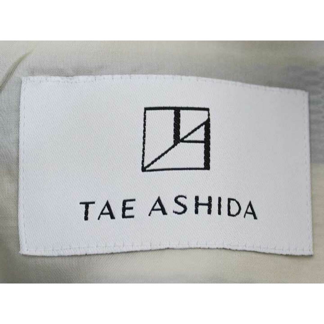 【夏物 新入荷】☆TAE ASHIDA/タエアシダ☆ボーダーワンピース/バックジップ/スクエアネック/ポケット/半袖/ミディ丈 オフホワイト×グリーン×ブルー/白×緑×青 レディース 11【中古】春夏 onepi 415042 レディースのワンピース(その他)の商品写真