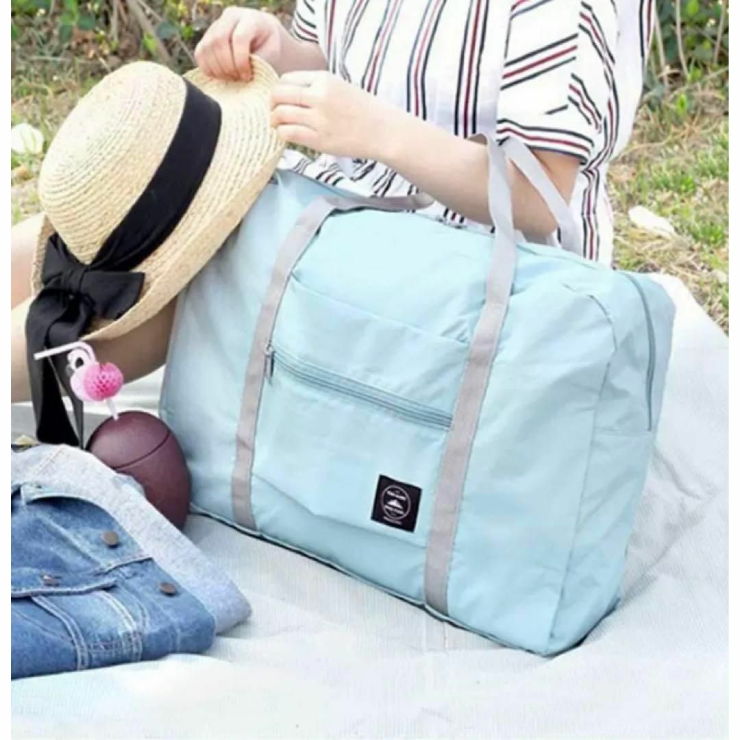 【水色】旅行バッグ　大容量　スポーツバッグ　折りたたみ レディースのバッグ(ボストンバッグ)の商品写真