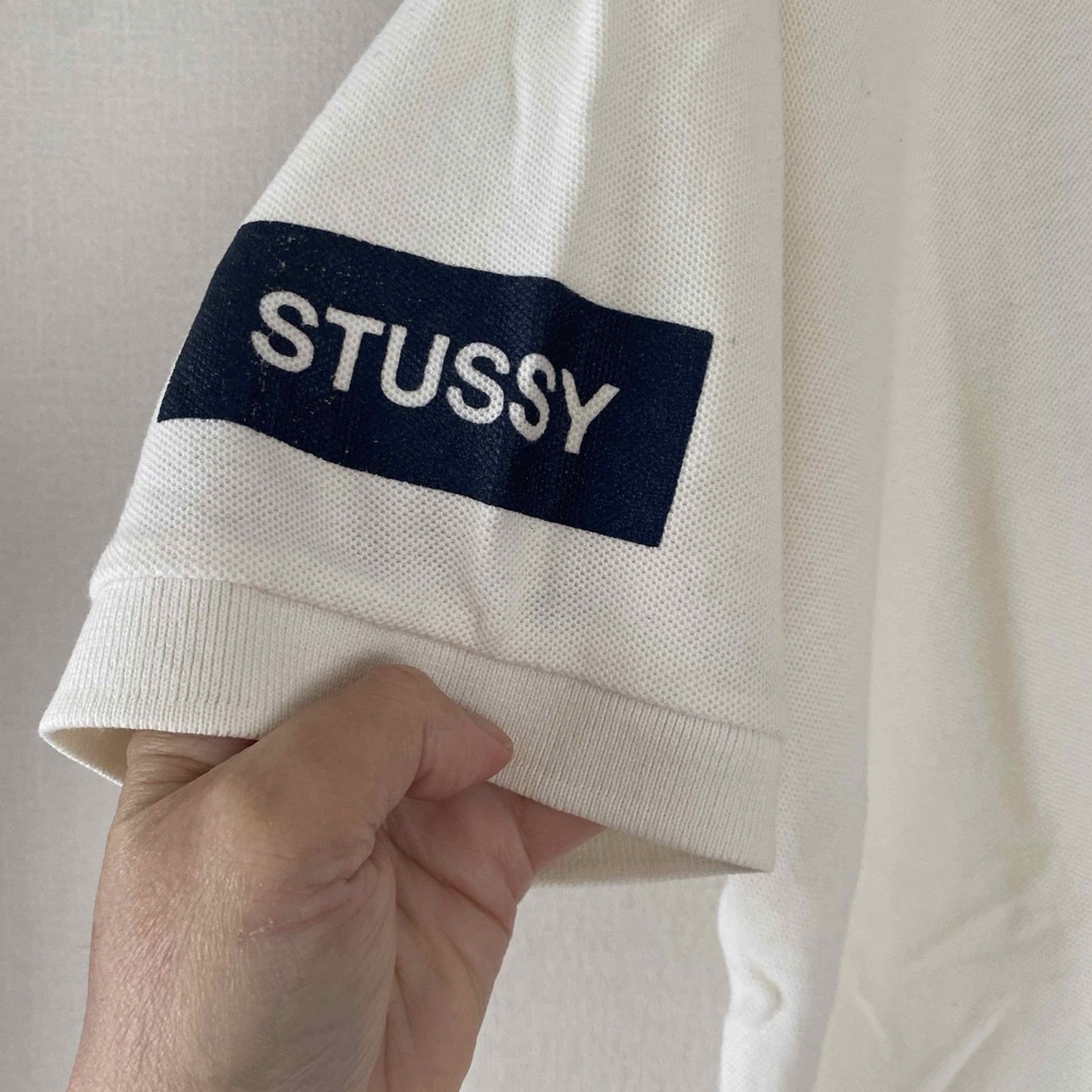 STUSSY(ステューシー)のメンズSTUSSY ポロシャツ Lサイズ Sサイズ ホワイト メンズのトップス(ポロシャツ)の商品写真