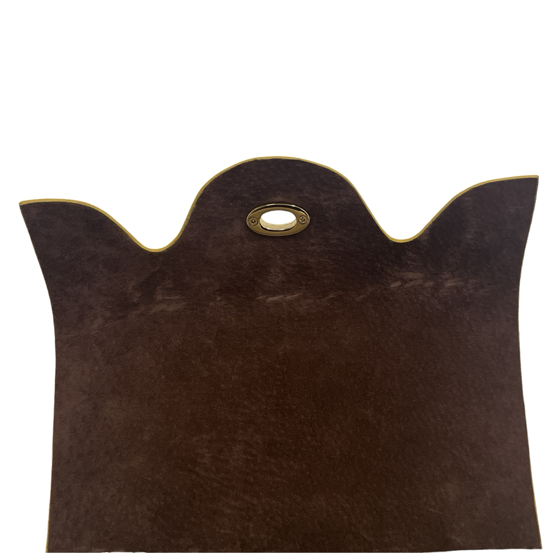 美品　カービングトライブス　かごバック　ターンロック　ラタン　バイカラー　黄　茶 レディースのバッグ(かごバッグ/ストローバッグ)の商品写真