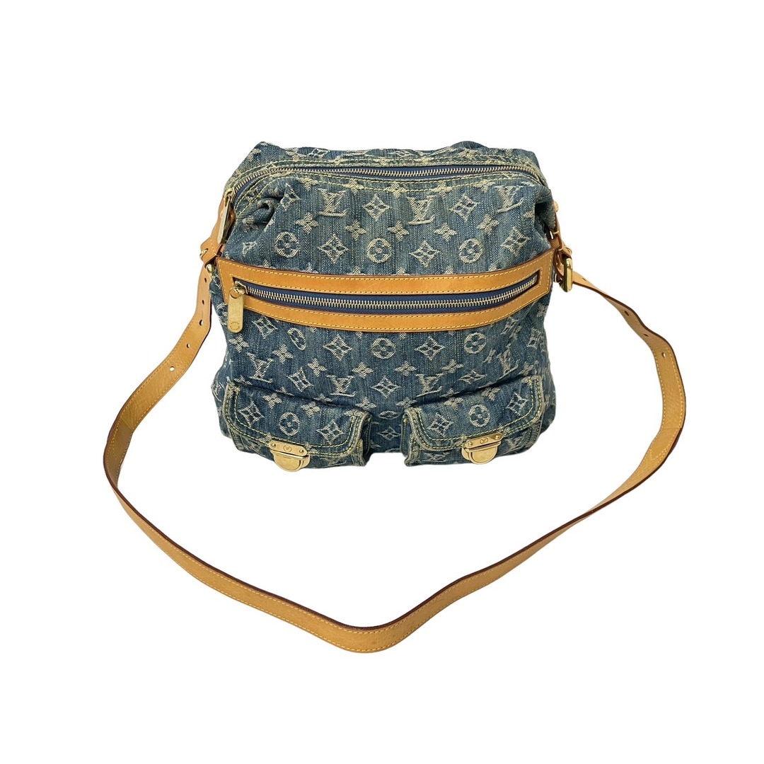 LOUIS VUITTON(ルイヴィトン)のLOUIS VUITTON ルイヴィトン モノグラムデニム バギーPM ワンショルダーバッグ M95049 ブルー ロゴ 美品 中古 63719 レディースのバッグ(ハンドバッグ)の商品写真