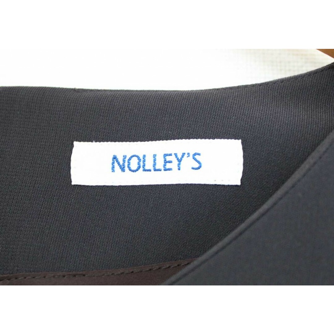 NOLLEY'S(ノーリーズ)の【夏物 新入荷】新品 未使用品●NOLLEY'S/ノーリーズ●ダブルクロスベルト付サックワンピース/半袖/膝下丈/Vネック グレー レディース 36 夏 onepi 415042 レディースのワンピース(その他)の商品写真