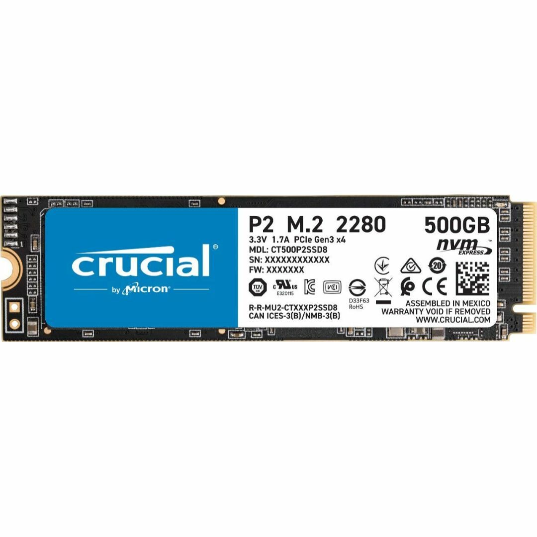 Crucial 3D NAND NVMe PCIe M.2 SSD Up to  スマホ/家電/カメラのPC/タブレット(PCパーツ)の商品写真