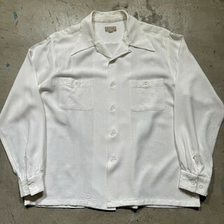 マックレガー(McGREGOR)の40's McGREGOR コットンオープンカラーシャツ 絣 USA製 M-L(シャツ)