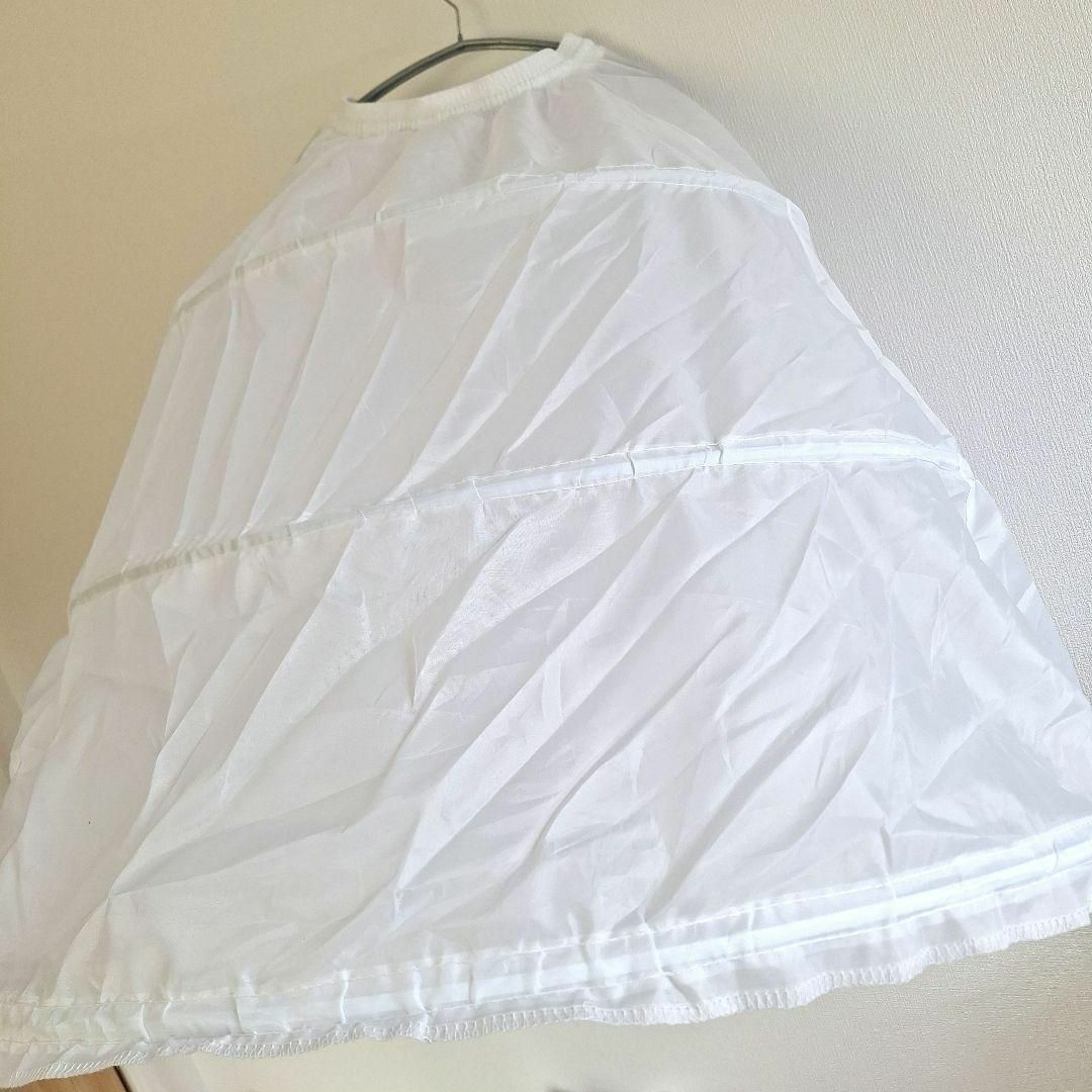 【L183-2】パニエ　ボリュームアップ　ドレス　ペチコート　3段　白　結婚式 レディースのフォーマル/ドレス(ウェディングドレス)の商品写真